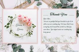 There is a template to which you can upload a personal or family photo from your computer or choose one of the many images available on the site. Thank You Wedding Cards With Romantic Rose