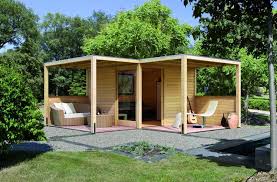 Open Garden Shed With Patio Furniture Summer House Garden Outdoor Sheds Shed Plans