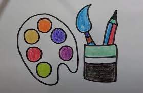 Easy pics to draw and paint. How To Draw A Paint Palette Step By Step In 2021 Paint Brush Drawing Art Palette Paint Palette