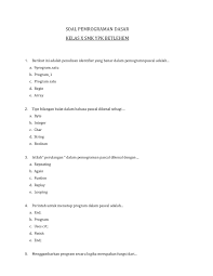 Kantong q berissi 10 buah kelereng dan kantong r berisi 15 kelereng. Soal Tes Pemrograman Dasar Kelas X Mathius Wader Pdf Online Pubhtml5