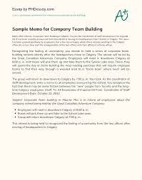 Letters of appreciation to team members. Sample Memo For Company Team Building Phdessay Com