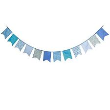 Blue Vintage Fabric Big Flag Buntings Garlands Wedding Bi Https Www Amazon Com Rainbow Wall Stickers Baby Shower Party Decorations Bullet Journal Doodles
