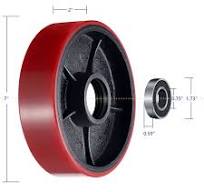 (7"x2") Pallet Jack/Truck Replacement Steering Wheels Poly Tread With  Bearings