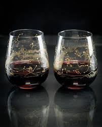 Night Sky Print Wine Glass Set Science Wine Glass Space