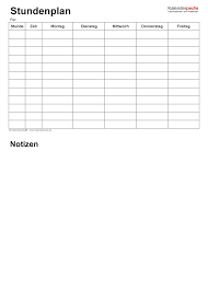 Wenn du dir mal kurz ein riff oder eine melodie notieren möchtest, kannst du diese blank tabulaturen verwenden. Stundenplan Vorlagen Excel Zum Download Ausdrucken Kostenlos