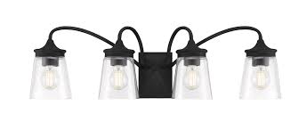 Park Harbor Phvl3154mb Matte Black La Maida 4 Light 32 Wide Bathroom Vanity Light Lightingdirect Com