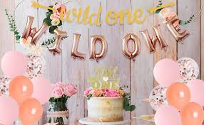 .for your wild one themed 1st birthday party, two wild themed second birthday, woodland baby shower, or kids safari birthday party of for age. Amazon Com Wild One Birthday Decorations Baby Gril First Birthday Party Supplies Wild One Balloon Banner And Cake Toppers For Girl 1st Birthday Decor Pink And Rose Gold Toys Games