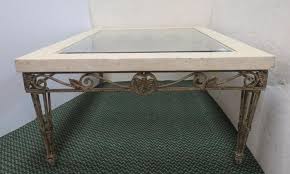 Suppose you want to add a slick look to your table, then you can enable a wrought iron table base with the wrought iron table top.the look of the table will be grand. Sold Price Wrought Iron Base Glass Travertine Top Coffee Table Invalid Date Edt