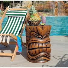 Design Toscano The Kanaloa Teeth Grand Tiki 20 5 In H Sculptural Polyresin Outdoor Side Table Db383038 The Home Depot In 2020 Tiki Decor Tiki Statues Tiki Head