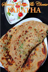 Spring Onion Cheese Paratha Recipe Cheese And Spring Onion Stuffed Paratha Recipe Yummy Tummy Paratha Paratha Recipes Spring Onion Recipes