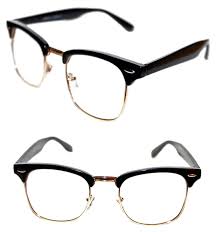 Half Black And Clear Glasses Men S Women S Black Gold Frame Half Shell Clubmaster Clear Lens Glasses Soho Black Gold Ring Black Gold Jewelry Glass Frames For Men