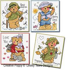 Free patterns / free patterns / free cross. Lesley Teare Designs Teddy Cards For Boys Cross Stitch Pattern
