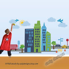 City skyline silhouette wall decals. Skyline Nursery Wall Art Childrens Nursery Wall Decals Transportation Decals 36x72 Superhero City Wall Decal Kids Decor Wall Decals Murals Home Living Tripod Ee