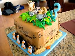 Смотреть madagascar 3 (happy birthday part) скачать mp4 360p, mp4 720p. My Son S 3rd Birthday Cake Madagascar Cake Byrdie Girl Custom Cakes