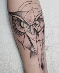 Geometric tattoo structures have existed since ancient times, and a considerable lot of these tattooing images live on today. Geometric Owl Tattoo Done By Chaz Bring It On Tattoo Den Burg Tattoos