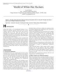 Pdf World Of White Hat Hackers