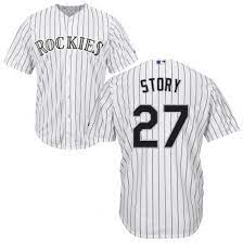 Our majestic trevor story jerseys and apparel offer all the authentic mlb team details you'll love showing off at the next game. Big Tall Men S Trevor Story Colorado Rockies Replica White Home Cool Base Jersey By Majestic