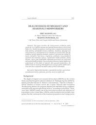 Pdf Health Issues Of Migrant And Seasonal Farmworkers