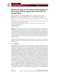 Maybe you would like to learn more about one of these? Numerical Study On The Angular Light Trapping Of The Energy Yi