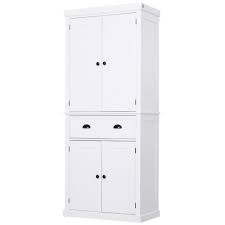 Homcom 72 5 H Traditional Freestanding Kitchen Pantry Cabinet White In 2020 Kitchen Pantry Cupboard Freestanding Kitchen Pantry Cupboard