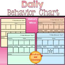 Behavior Chart For Students Time On Task Work Completion Positive Behavior