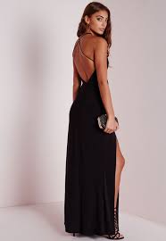 Missguided Petite Slinky Side Split Maxi Dress Black Side Split Maxi Dress Women Dress Online Petite Outfits