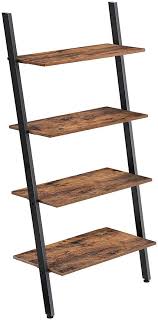 54,00 € prix constaté 180,00. Vasagle Etagere Echelle De Style Industriel Bibliotheque Meuble De Rangement A 4 Niveaux Etager Etageres En Forme D Echelle Etagere Inclinee Etagere Echelle