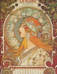 La Plume Mucha Note The Egyptian Influences On The Zodiac Symbols Mucha Art Art Nouveau Poster Alphonse Mucha Art