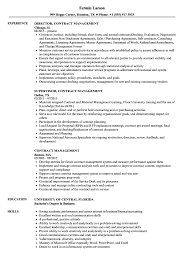 contract management resume samples
