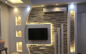 لمسه ديكور جبس تلفزيون Lcd على الجدران In 2021 Tv Wall Design House Ceiling Design Modern Tv Wall Units