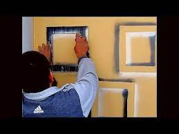 بزجاجه سبراى وقطعه كرتون إصنع بنفسك ديكور مربعات ثرى دى فى المنزل بطريقه بسيطه youtube wall paint designs paint designs wall painting