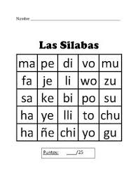 Las Silabas Quiz Test Quiz Test Words