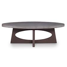 Finish Slate Concrete Top With Rusted Steel Base Oval Top W60 X D28 X H2 Coffee Table Outdoor Coffee Tables Table