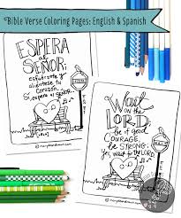 These pages were hand illustrated and photographed at high resolution to ensure beautifully printed pages. The Courage To Wait Psalm 27 14 Bible Verse Coloring Page Spanish English