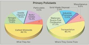 pie charts explaining what the primary pollutants are pie