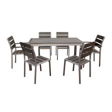 Take your family meals outdoors with the traditions 7 piece dining set from hanover. Cheap Garden Patio Party Furniture Scalable Dining Table Rectangle Plastic Wood Aluminum Metal Chair Table Set For Sale China Chair Table Set Dining Table Made In China Com