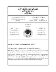 CITY of LAGUNA WOODS CITY COUNCIL AGENDA
