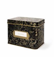 Queen Anne Recipe Box Cards Tin Recipe Box Floral Recipe Box Recipe Card Boxes