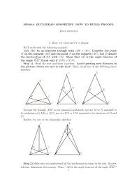 The line drawn from the centre of a circle perpendicular to a chord bisects the chord the knowledge of geometry from previous grades will be integrated into questions in the exam. Euclidean Geometry