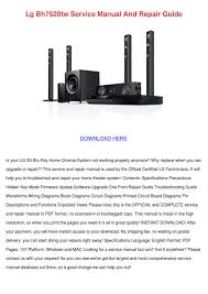 Home theater wiring diagram software. Lg Bh7520tw Service Manual And Repair Guide By Keirahodge Issuu