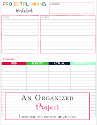 An Organized Project Plus A Free Printable Free Printables Project Plans Project Planner Template