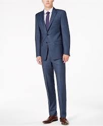 Mens Slim Fit Stretch Blue Neat Suit Separates