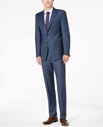 mens slim fit stretch blue neat suit separates