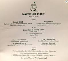 English food traditional lunches and dinners. Patrick Reed S Masters Dinner Menu Golfpunkhq