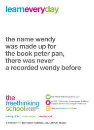 The Name Wendy Was Made Up For The Book Peter Pan There Was Never A Rcorded Wendy Before Longest Word In The English Language Bethany School Space Activities
