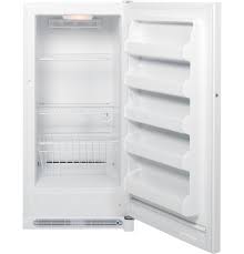 Electronic controls on the door make it easy to adjust the temperature, while various shelves keep your things organized. Ge 13 8 Cu Ft Frost Free Upright Freezer Fuf14dhrww Ge Appliances