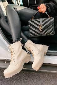 Croc Lock Drop It Croc Clear Sole Combat Boots Natural Nanamacs