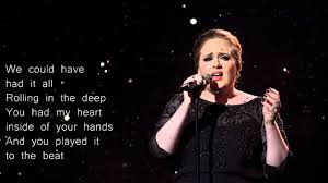 Arriving upset at the studio the day after they split, she wanted to write it is obvious from the lyrics that rolling in the deep is talking about her ex wallowing in his despair. Adele Rolling In The Deep Lyrics Youtube