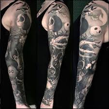 Tim Burton S Nightmare Before Christmas Inspired Sleeve By Jacobcrookedmoon Inked Inkedmag Freshlyinked Ink Jack Skellington Tattoo Tattoos Sleeve Tattoos