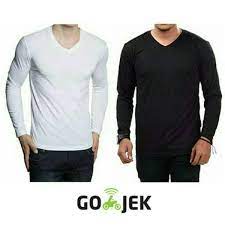 Mockup jersey lengan panjang cdr free and premium apparel mockup psd templates and design assets. Jual Kaos Polos Lengan Panjang V Neck Unisex T Shirt Putih All Size Di Lapak Gilang Pratama Store Bukalapak